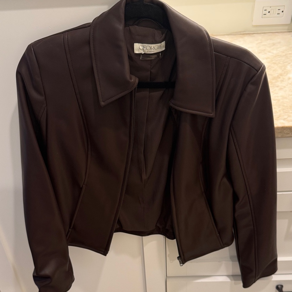 Cognac Women's Dark Brown Leather Jacket